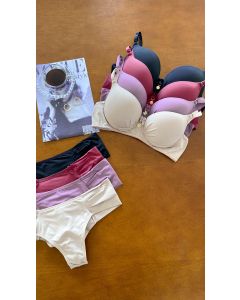 Conjunto Lingerie Layla Básico com Bojo Uzzu 1